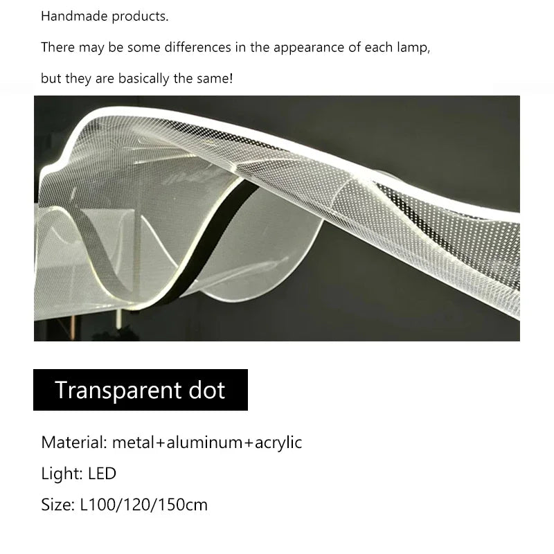 Afralia™ Long Wave LED Pendant Lights Chandelier for Restaurant Bar Dining Room