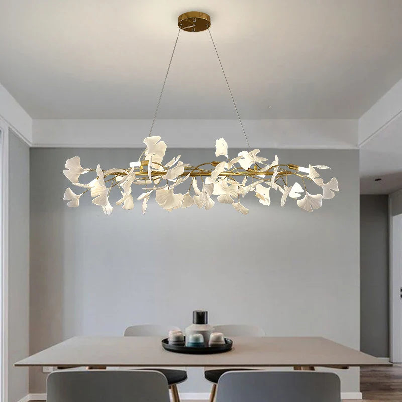 Afralia™ Nordic Ginkgo Leaf Chandelier - Modern Luxury Ceiling Light