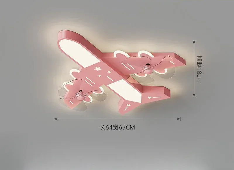 Afralia™ Kids Room Airplane Ceiling Fan Light Fixture
