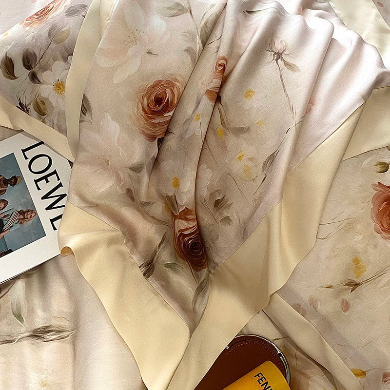 Afralia™ Eucalyptus Fiber Flowers Print Bedding Set - Soft Silky Cool Feel