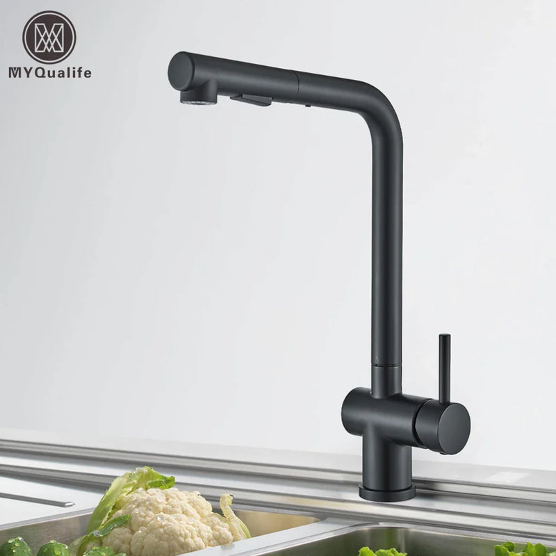 Afralia™ Stainless Steel Kitchen Sink Faucet with High Pressure Sprayer Nozzle