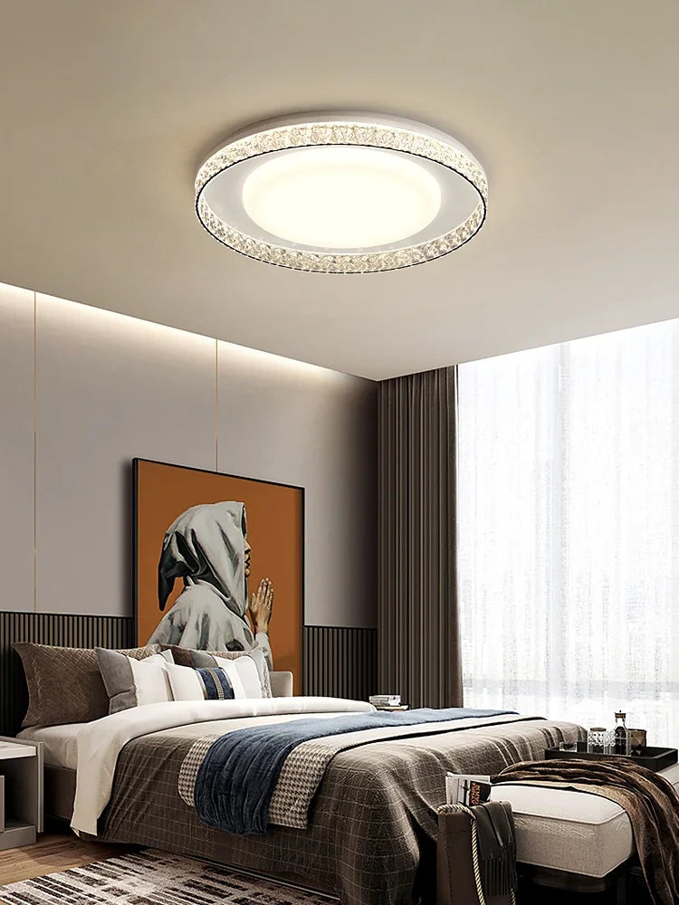 Afralia™ Modern Round Ring LED Chandelier for Bedroom, Living Room, Kitchen - Luxury White Design