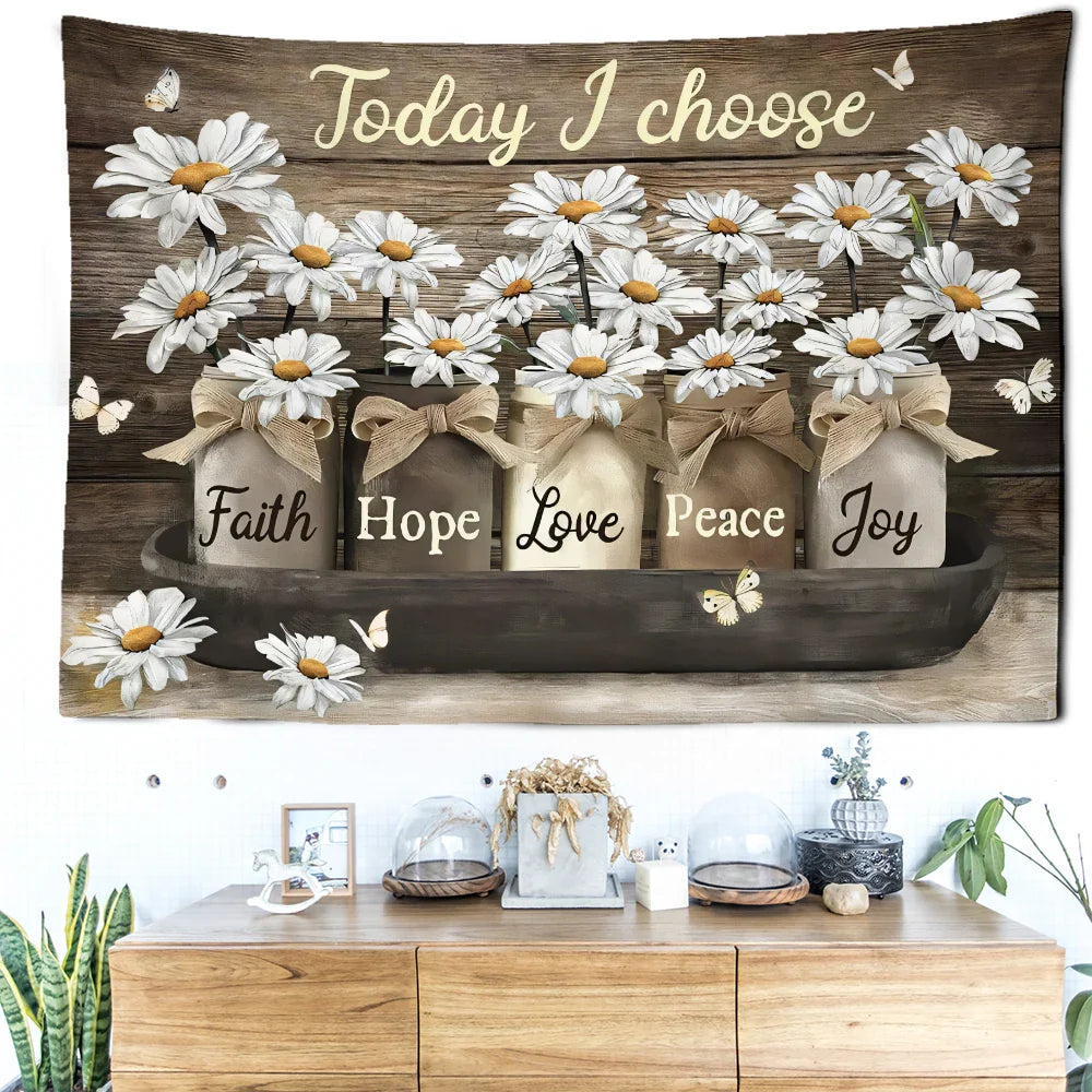 Floral Letter Tapestry Wall Hanging for Bohemian Aesthetics Bedroom Decor by Afralia™