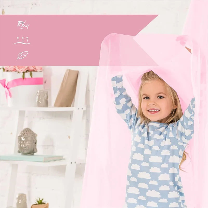 Afralia™ Mesh Mosquito Net with Luminous Stars, Single Door Suspended Bed Curtain