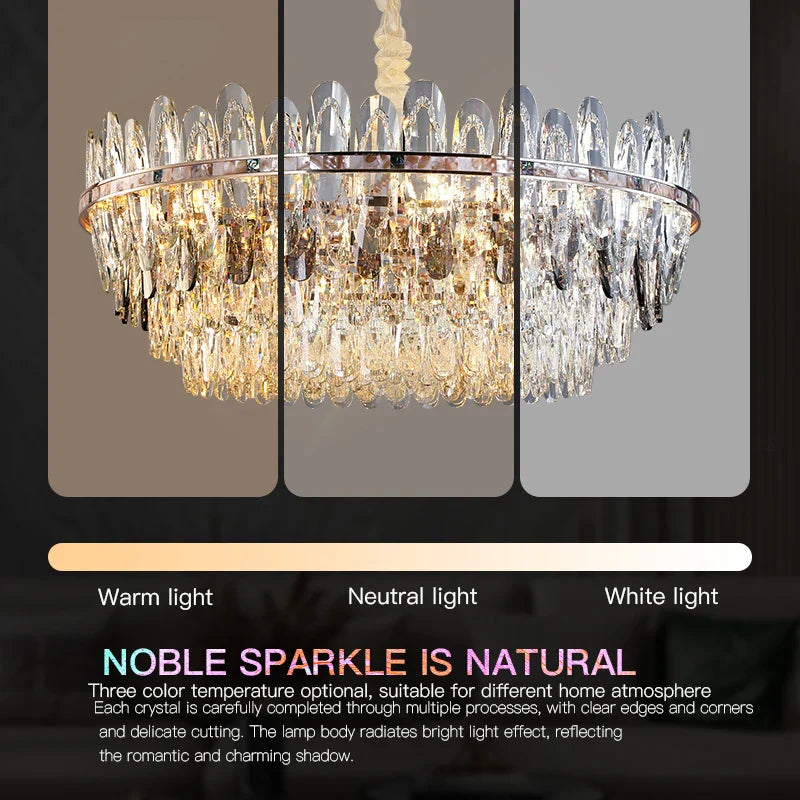 Afralia™ Crystal Chandelier Light: Modern LED Living Room Dining Bedroom Luxury