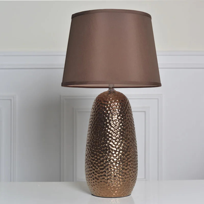 Afralia™ Warm Coffee Ceramic Desk Lamp: American Minimalist Modern Nordic Decor