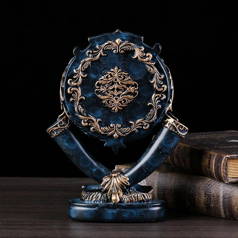 Afralia™ Retro Resin Table Clock - Classic Desk Timepiece for Home & Living Room