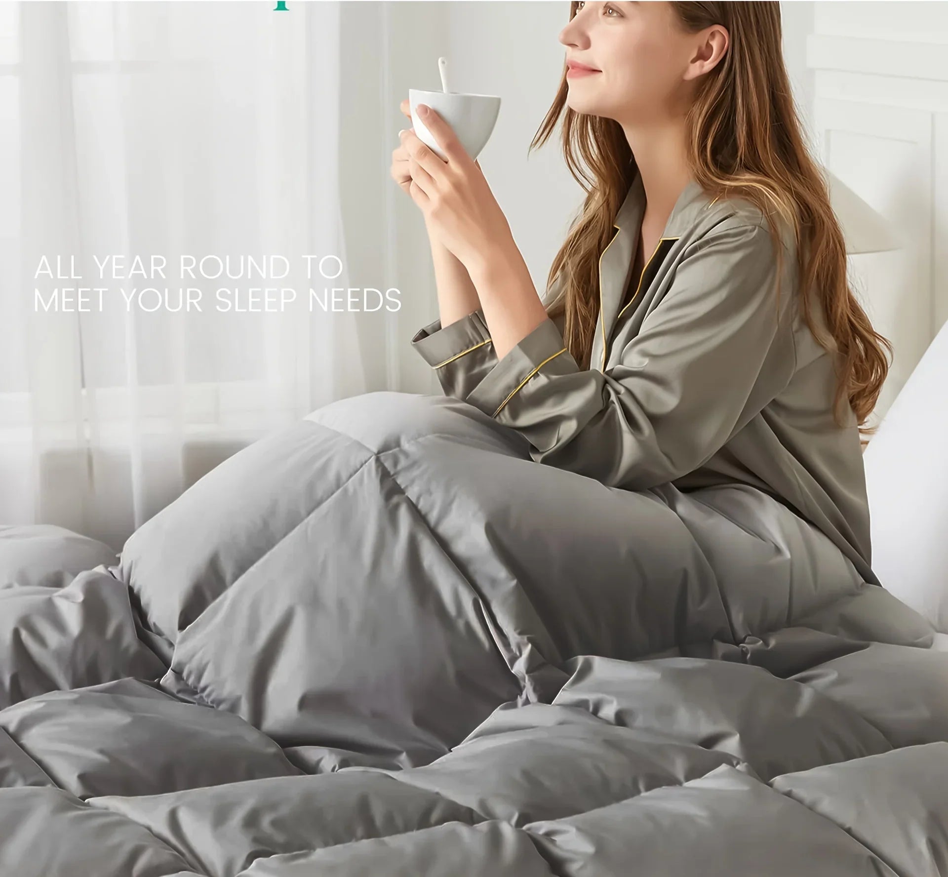Afralia™ All Season Lightweight Goose Down Comforter Duvet Insert - Twin/Queen/King Size