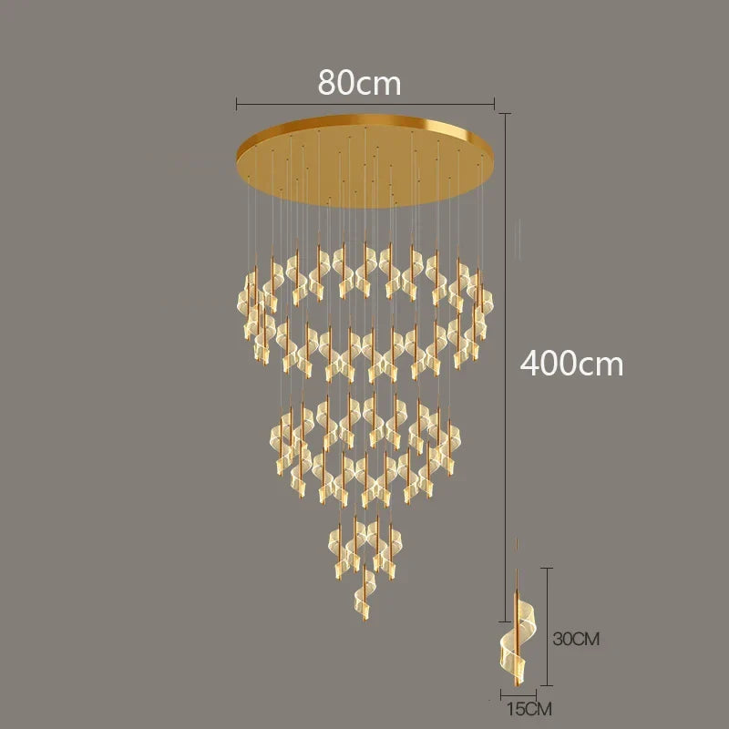 Afralia™ LED Spiral Staircase Chandelier | Luxury Duplex Nordic Light for Living Room & Villa