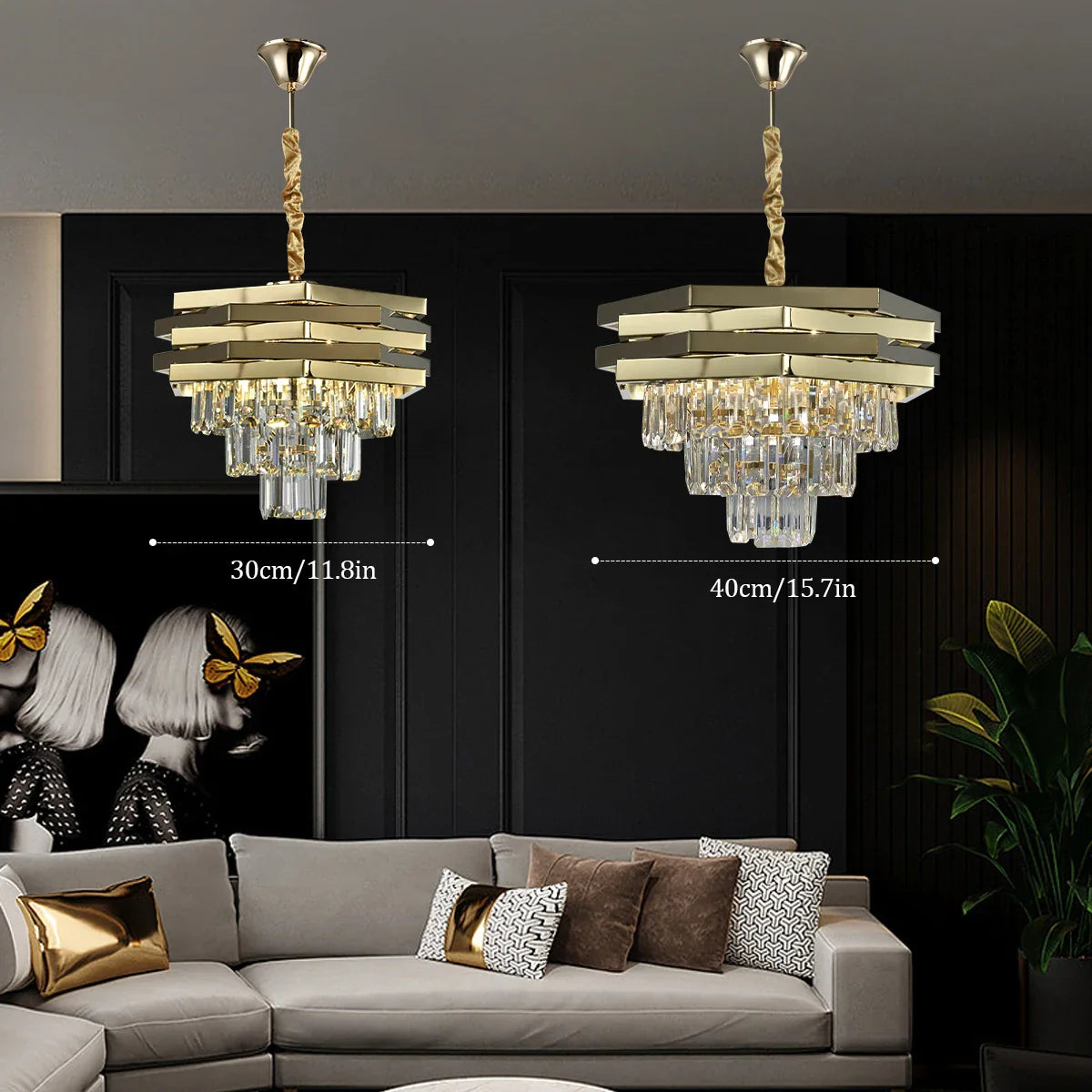 Afralia™ Modern Crystal Ceiling Chandelier 3 Level Pendant Light for Living Room