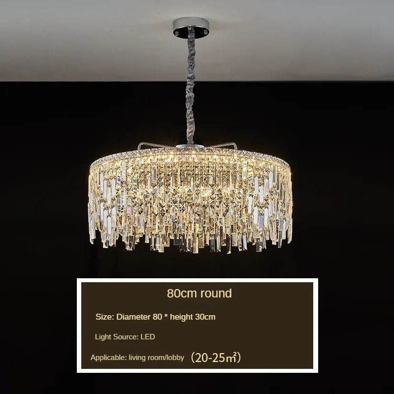 Afralia™ Gold Crystal LED Chandelier Modern Ring Pendant Ceiling Lamp