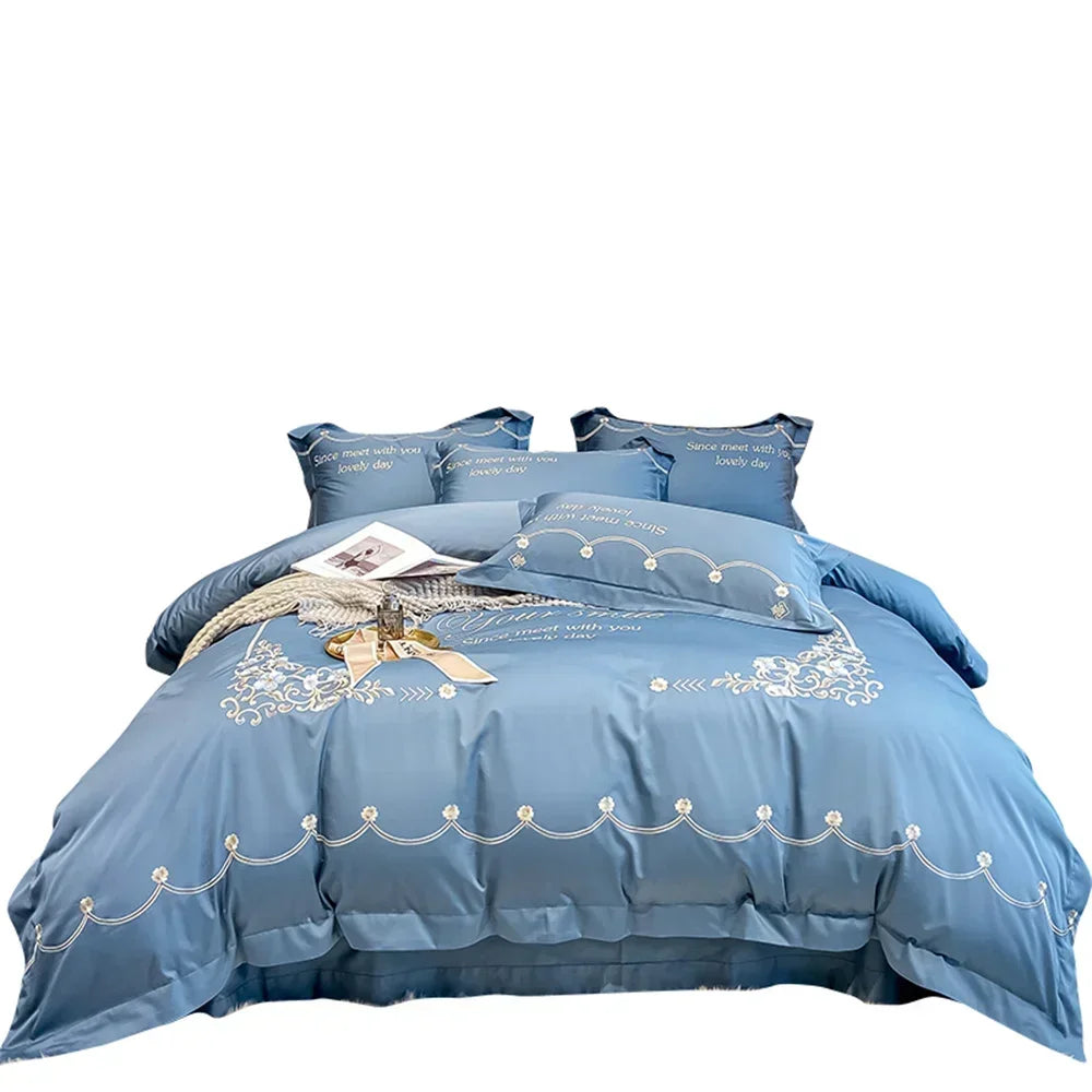 Afralia™ Egyptian Cotton Bedding Sets | Solid Sheet Pillowcase | King Queen Double Size