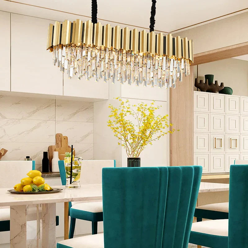 Afralia™ Gold Crystal LED Chandelier: Modern Luxe Lighting Fixture for Home Decor