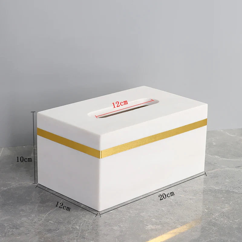 Afralia™ White Marble Gold Bathroom Set