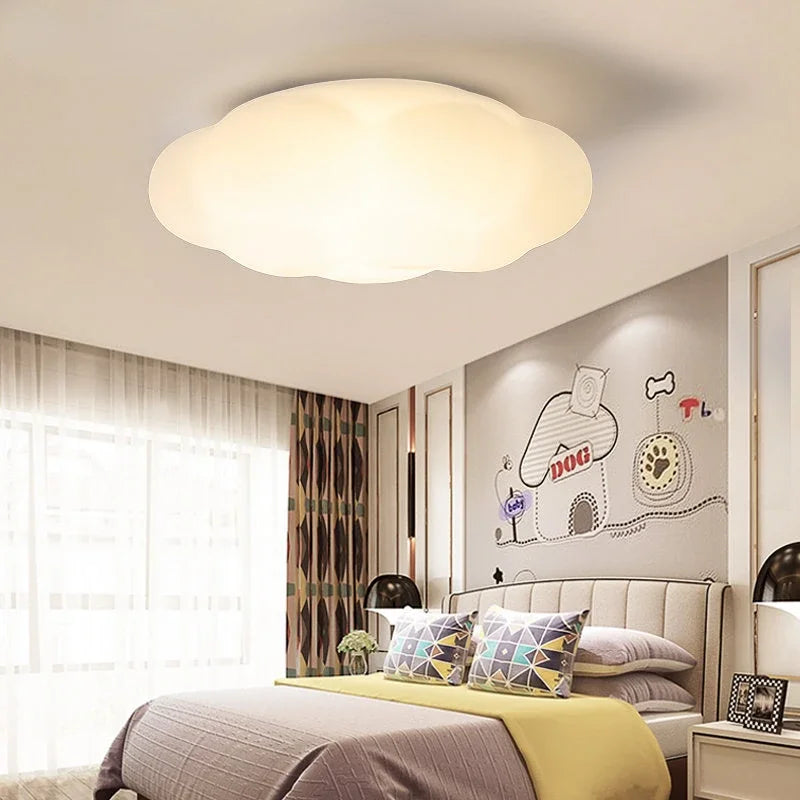 Afralia™ White Cloud LED Chandelier for Children's Room and Living Area