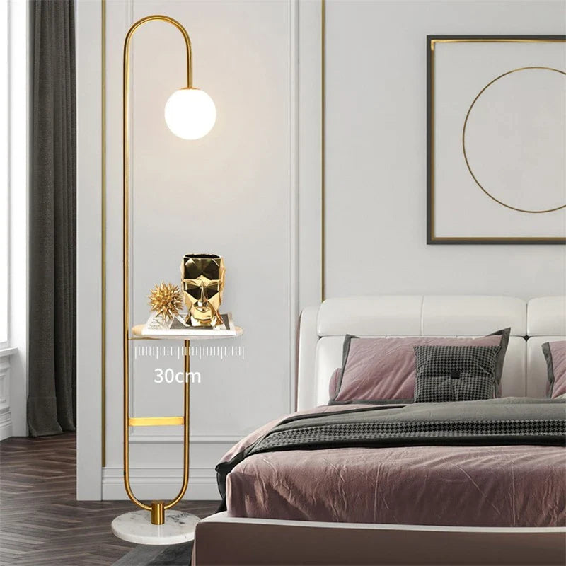 Afralia™ Nordic Round Table Floor Lamp for Living Room LED Lighting