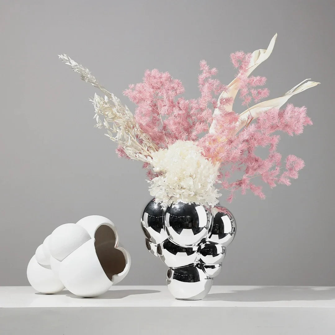 Afralia™ Resin Abstract Flowerpot Vase Geometric Sphere Home Decoration