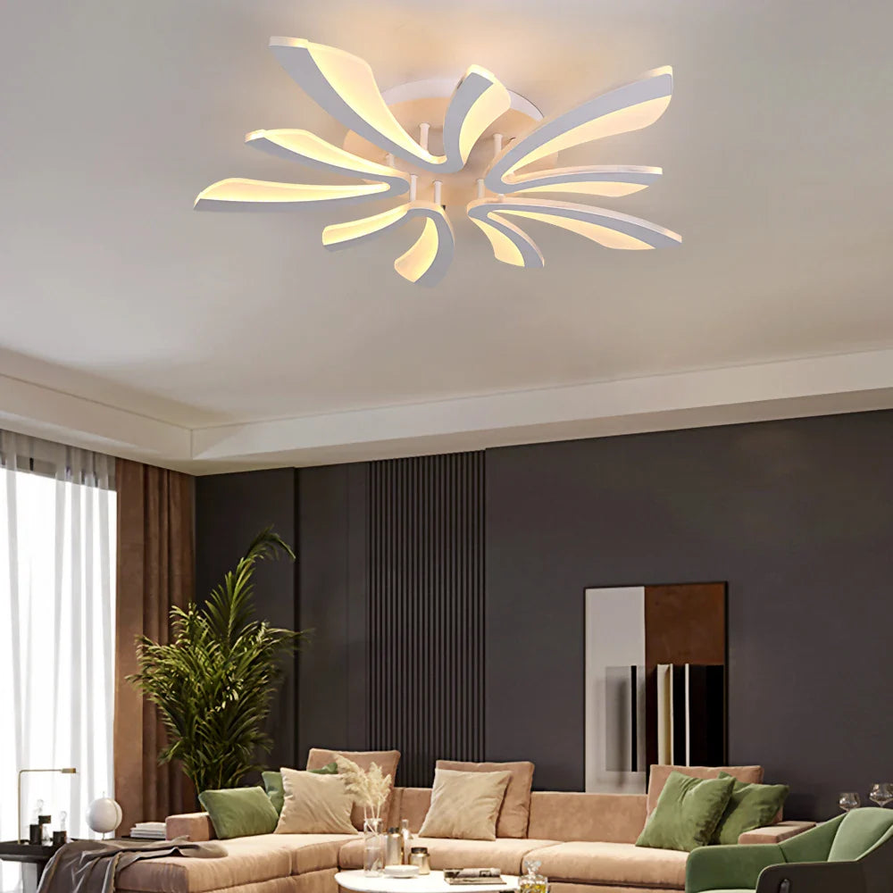 Afralia™ Acrylic LED Chandelier RC Dimming Modern Ceiling Lamp for Living Dining Room