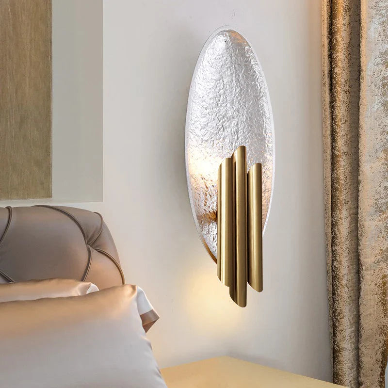Afralia™ Metal Tube Resin Plate Wall Lamps Nordic Home Living Room Background Sconce