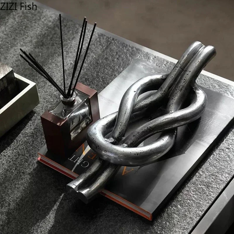 Afralia™ Geometric Knot Resin Sculpture Desk Decoration Room Aesthetics Artwork