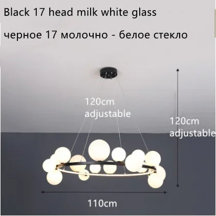 Afralia™ Glass Ball LED Chandelier: Modern Nordic Style for Living, Dining, Kitchen, Study
