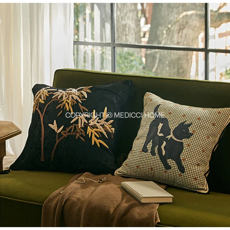 Afralia™ Luxe Greyhound Decorative Pillow Cover - Elegant Home Accent