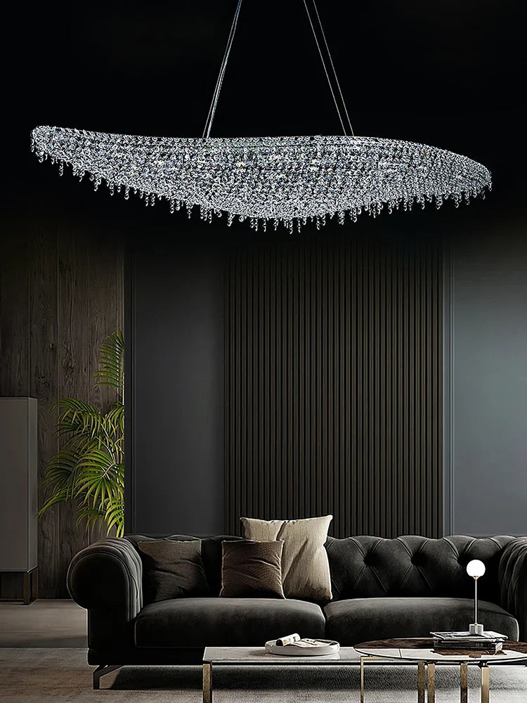 Afralia™ Luxury Crystal Chandelier for Living Room and Villa Hall Lighting