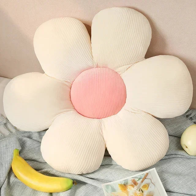Flower Plush Throw Pillow Soft Plant Cartoon Chair Cushion Afralia™ Decorative Pillows