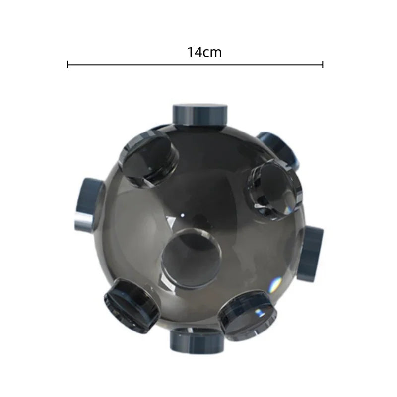 Geometric Crystal Ball Decor by Afralia™ - Transparent Glass Abstract Ornament