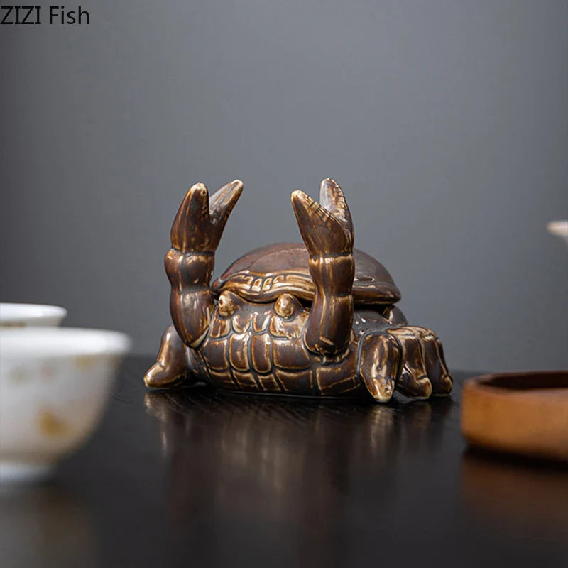 Afralia™ Crab Ceramic Ashtray Phone Holder Desk Decoration Smoking Gift