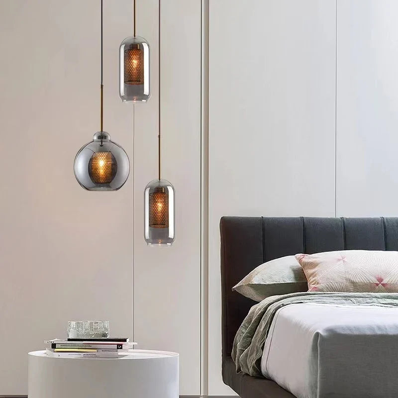 Afralia™ Glass Pendant Lights: Nordic Style Dining Kitchen Bedroom Lighting Fixtures