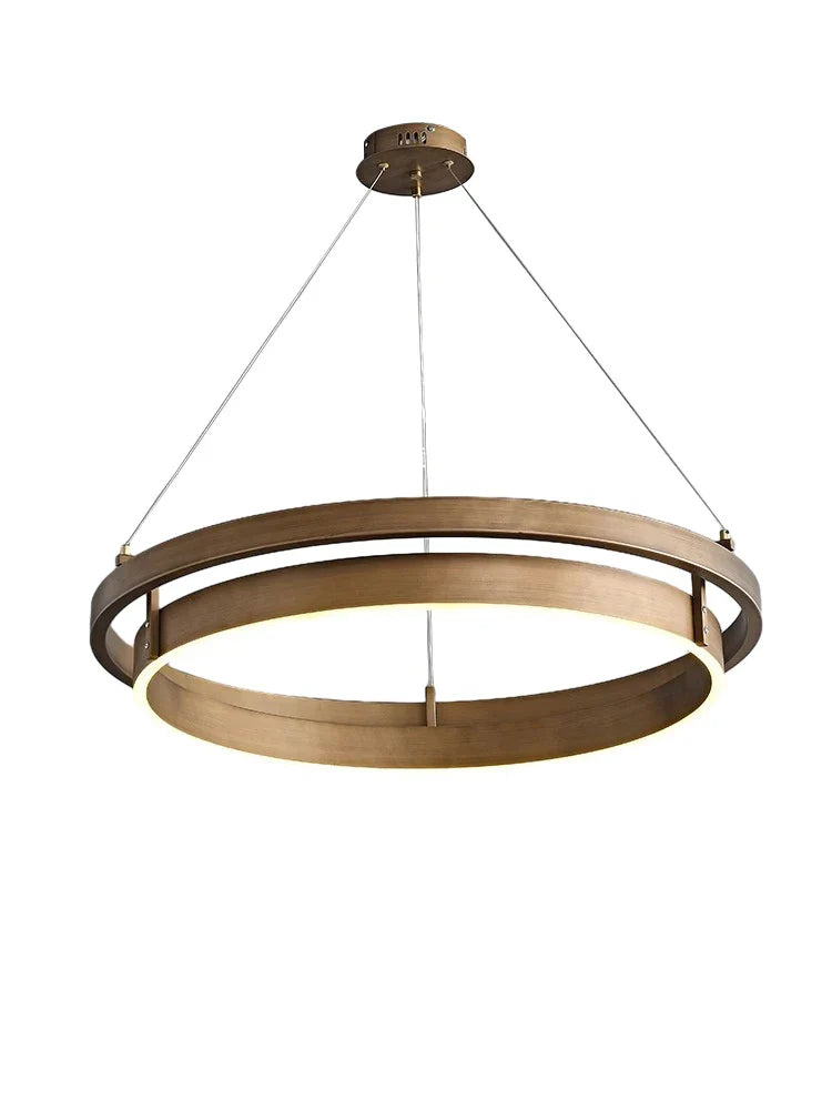 Afralia™ Nordic Bronze Chandelier: Modern LED Hanging Light for Dining and Living Room