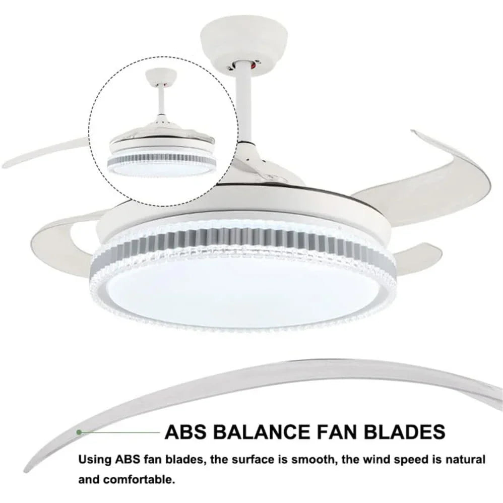 Afralia™ LED Bladeless Ceiling Fan Chandelier for Modern Smart Home Decor