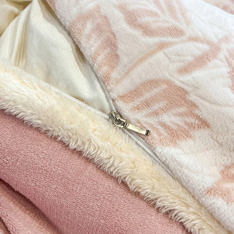 Afralia™ Luxe Rabbit Fur Edged Plush Duvet Cover: Winter Warmth & Cozy Luxury