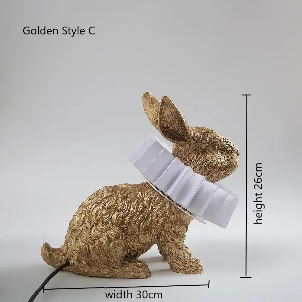 Afralia™ Rabbit Resin Table Lamp for Kids Room Decor
