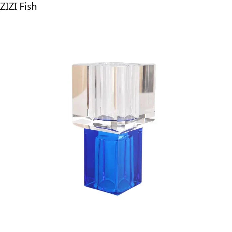 Afralia™ Crystal Glass Vase with Artificial Flowers, Modern Home Decor