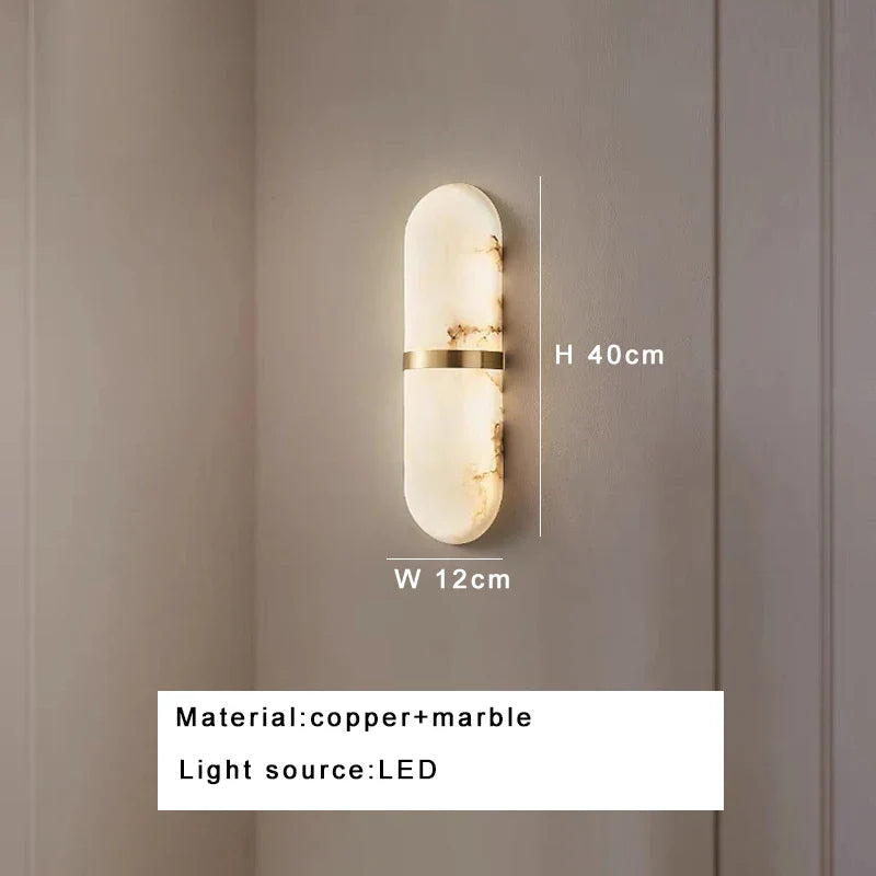 Afralia™ Marble Alabaster Wall Lamp: Elegant Luxury Décor for Home, Hotel, Aisle, Bedside