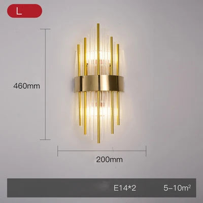 Afralia™ Crystal Gold Stainless Steel LED Dimmable Wall Sconce