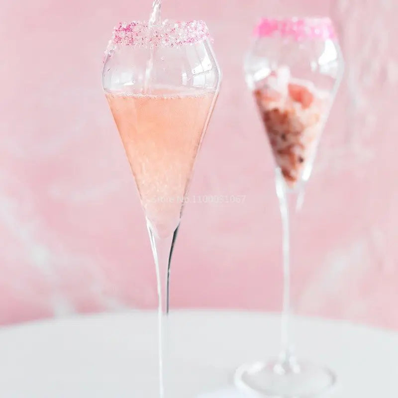 Afralia™ Crystal Champagne Flutes Set - Elegant Hand Blown Glassware for Celebrations