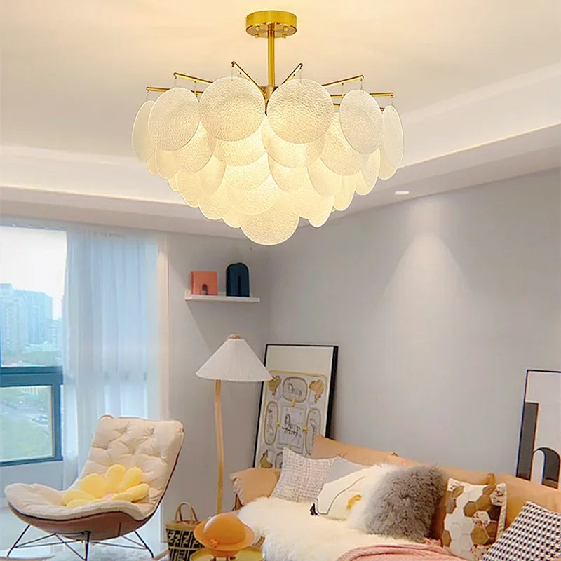 Afralia™ Elegant Glass Chandelier: French Light Luxury Crystal Lighting, Romantic Bedroom & Living Room Decor