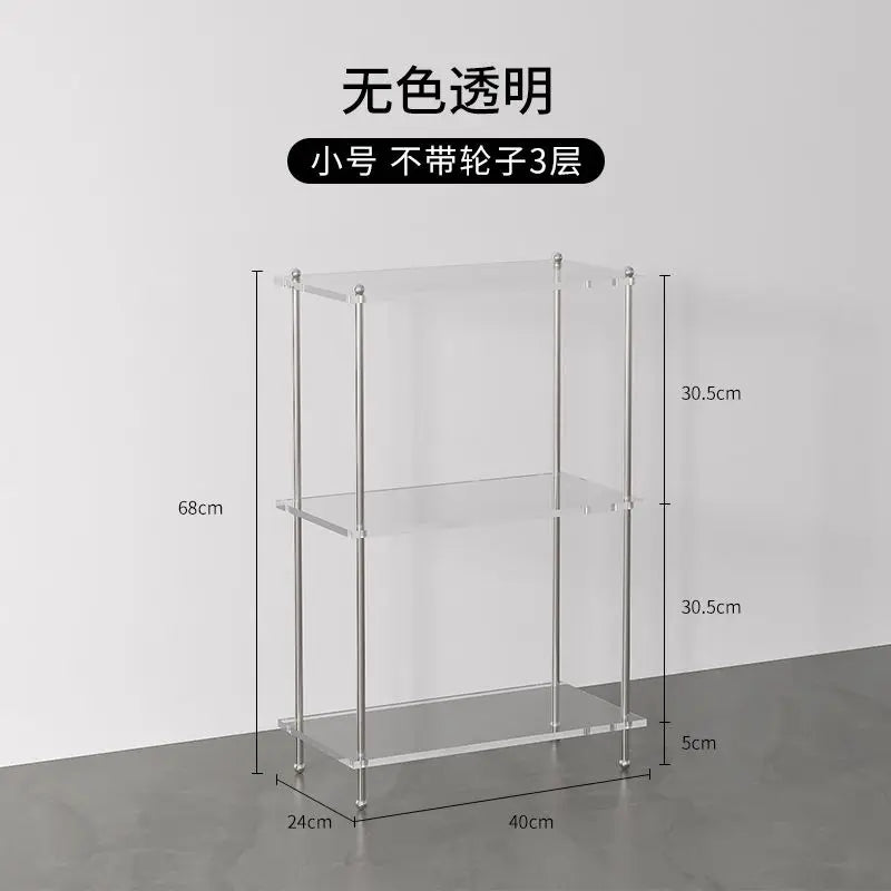 Afralia™ Transparent Acrylic Living Room Display Cabinet - Minimalist Multi-layer Storage