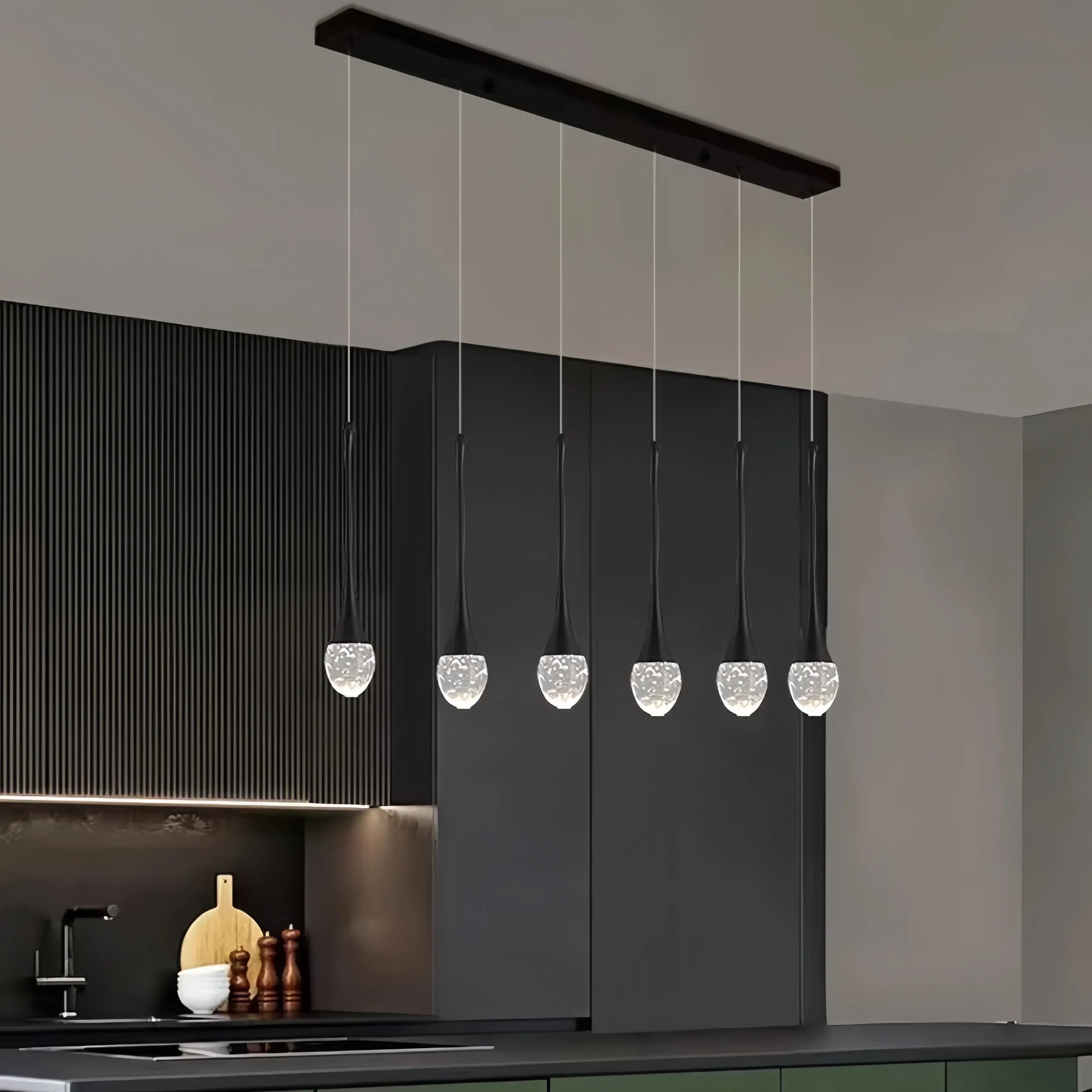 Afralia™ Golden Black Crystal Chandelier for Dining Room, Bedroom, and Living Room