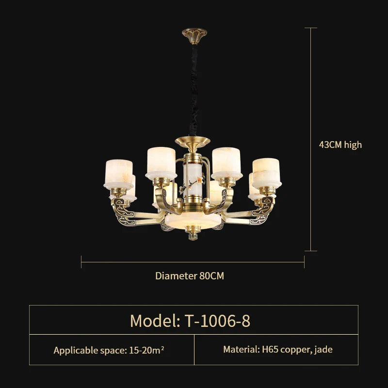 Afralia™ Zinc Alloy Jade Chandelier for Luxurious Living Spaces