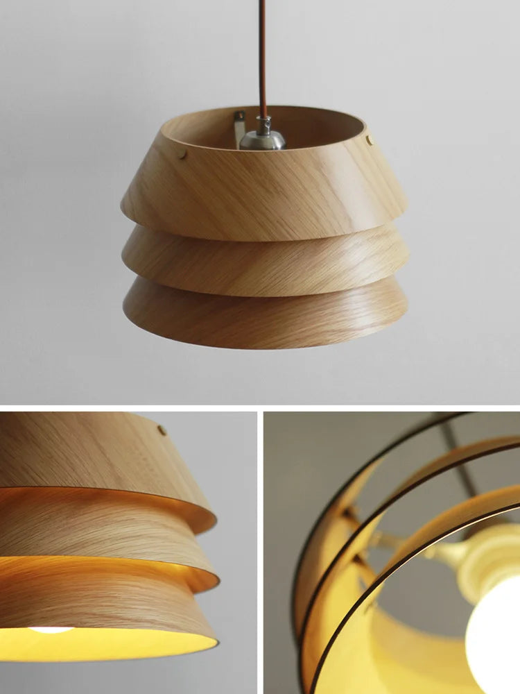 Afralia™ Solid Wood Pendant Lights LED E27 Minimalist Design for Kitchen, Dining Room & Restaurant