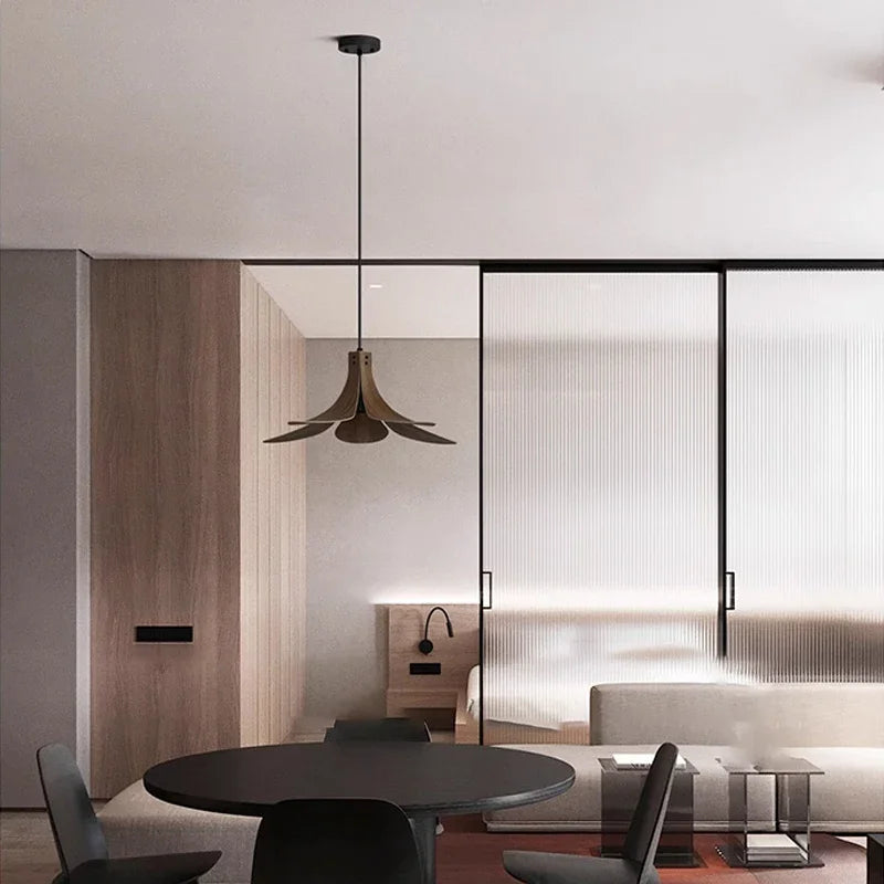Afralia™ Nordic Wood Chandelier: LED Pendant Lamp for Home, Restaurant, and Bar