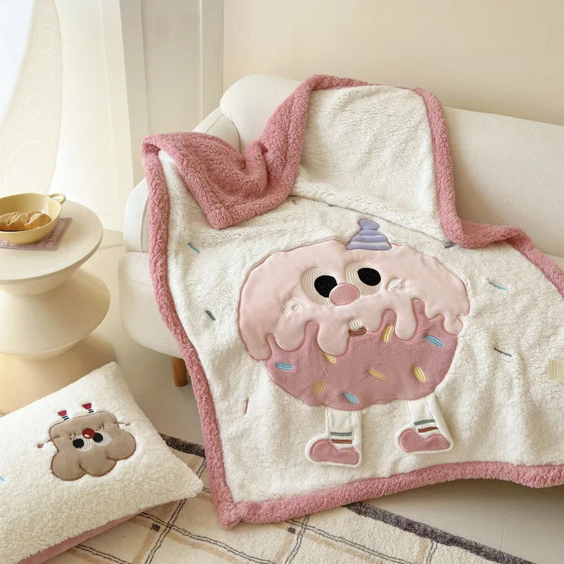 Afralia™ Cartoon Lamb Wool Blanket: Soft & Warm Sofa Cover for Autumn/Winter