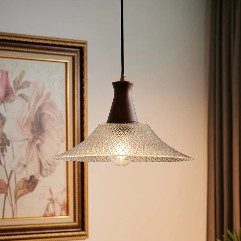 Afralia™ Vintage Glass LED Pendant Lights: Bedroom Living Room Hanging Lamp Lighting