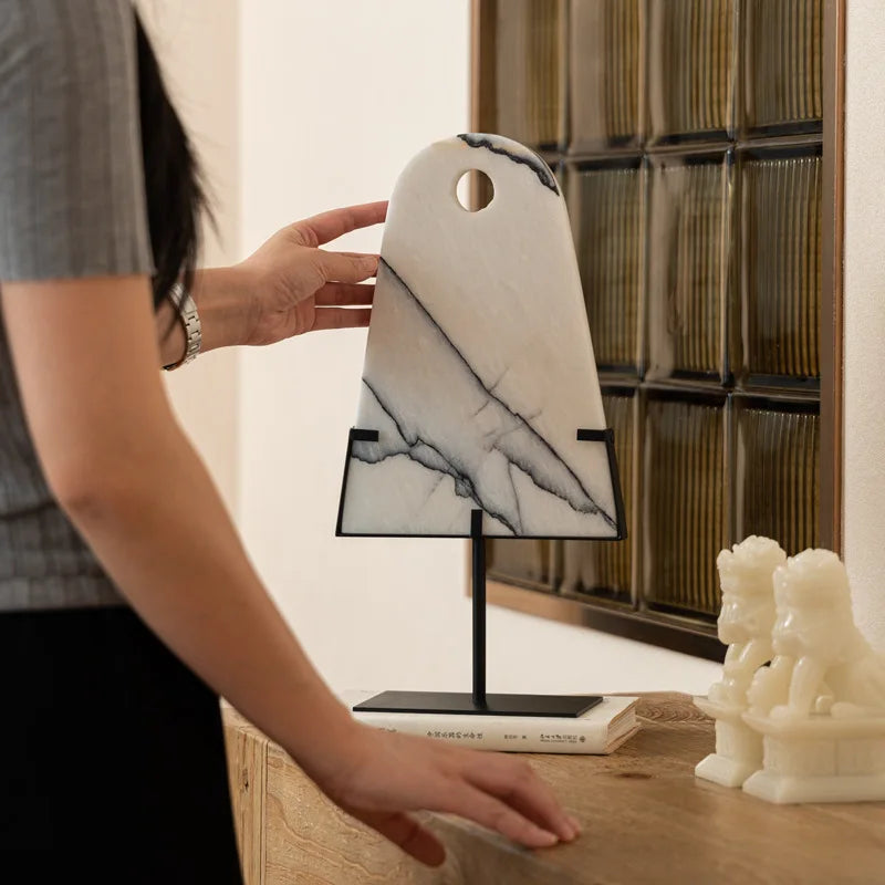 Afralia™ Abstract Jade Pendant Marble Sculpture - Home Decor Geometric Figurines