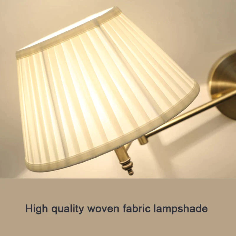 Afralia™ Telescopic Fabric Iron Wall Lamp - Creative Bedroom Bedside Study Reading Light