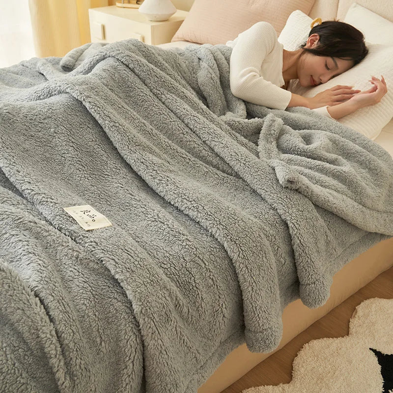 Afralia™ Coral Fleece Blanket: Super Soft Single Size Sofa Cover for Office, Cozy Nap Blanket